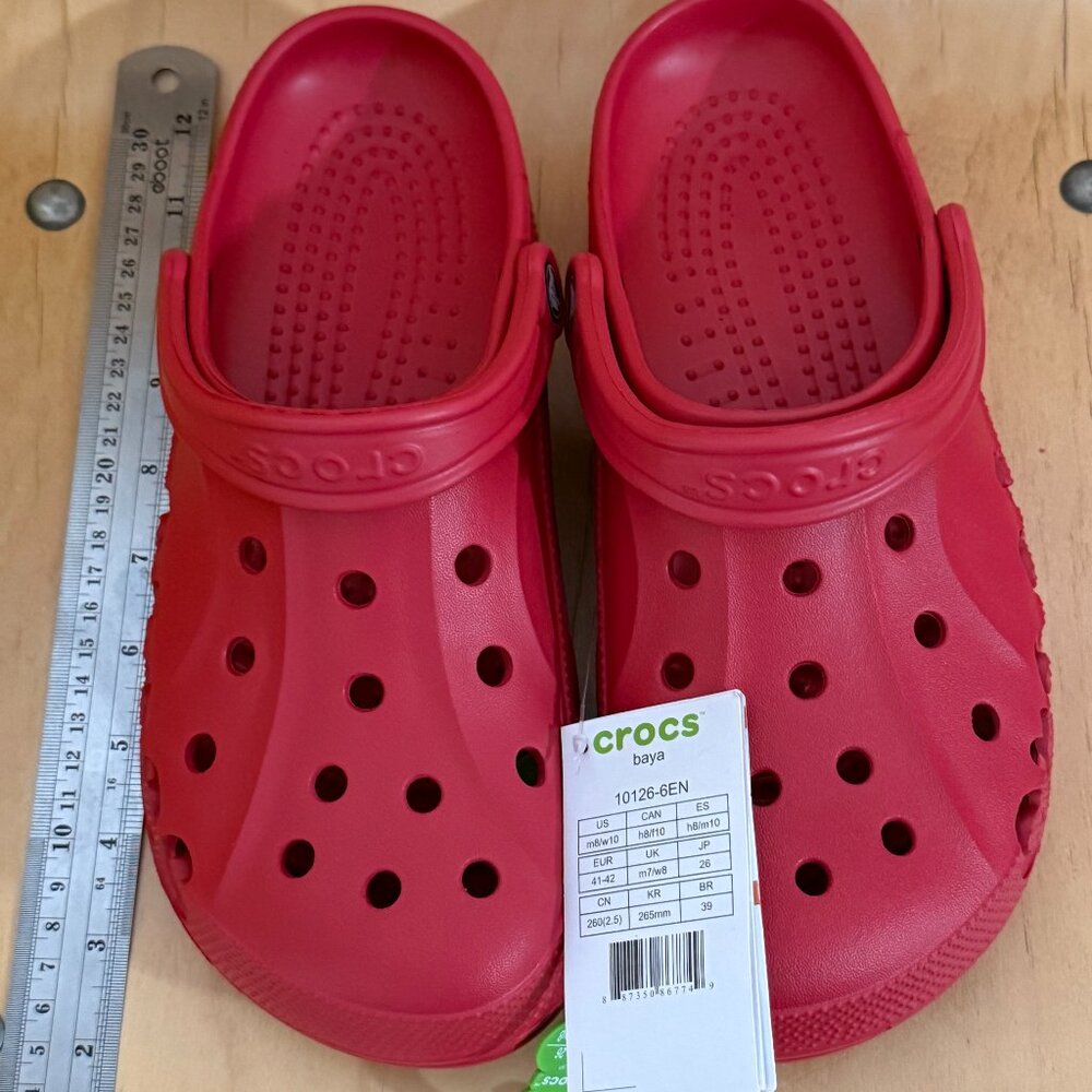 NWT Crocs Bright Red Clogs Women's 10 New Comfort Sole